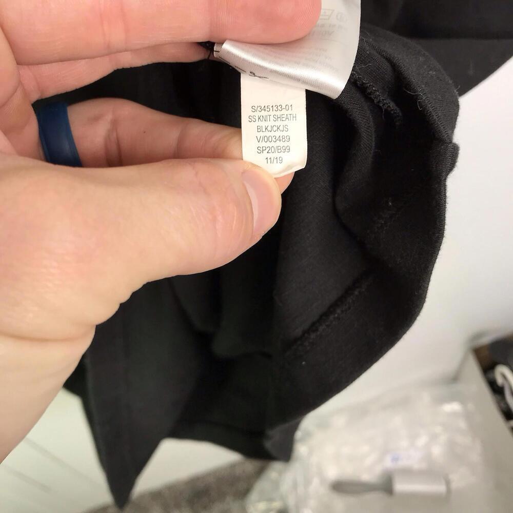 Old Navy Dress Womens XXL Tall Short Sleeve Knit Sheath Stretch Black Capsule - Picture 4 of 9